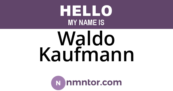 Waldo Kaufmann