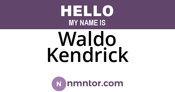 Waldo Kendrick