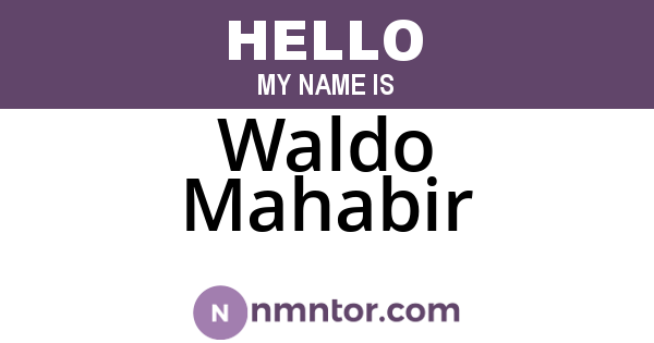 Waldo Mahabir