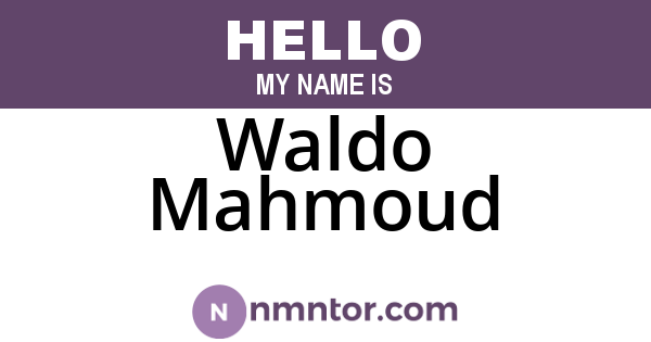 Waldo Mahmoud