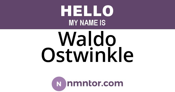 Waldo Ostwinkle