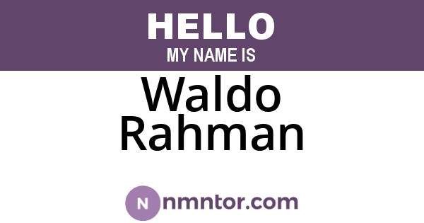 Waldo Rahman