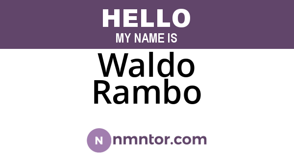 Waldo Rambo
