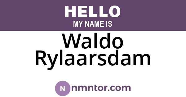 Waldo Rylaarsdam