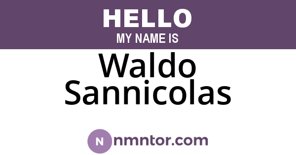 Waldo Sannicolas