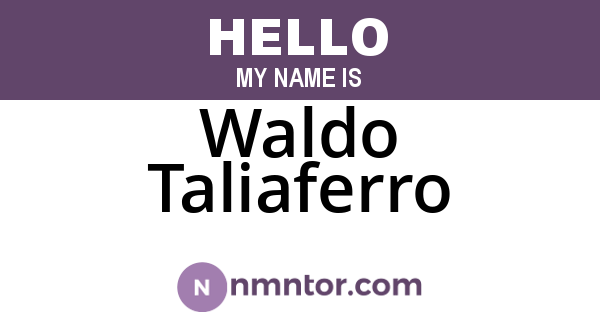 Waldo Taliaferro