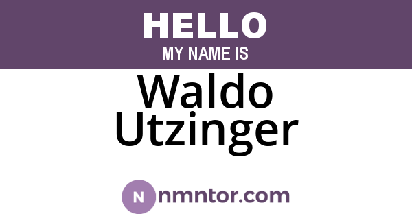 Waldo Utzinger