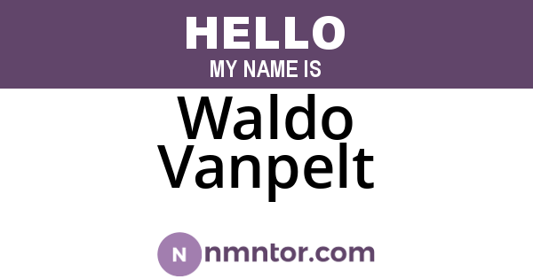 Waldo Vanpelt