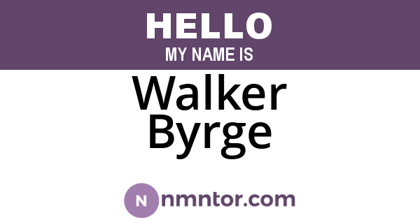 Walker Byrge