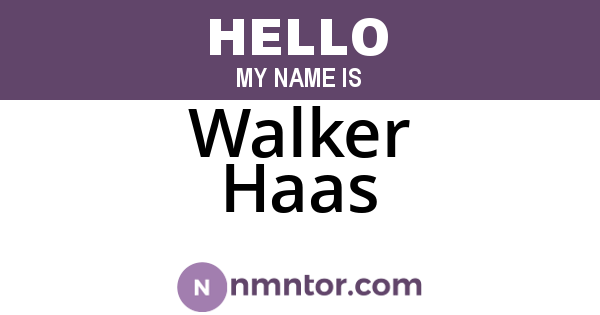 Walker Haas