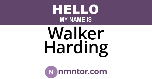 Walker Harding