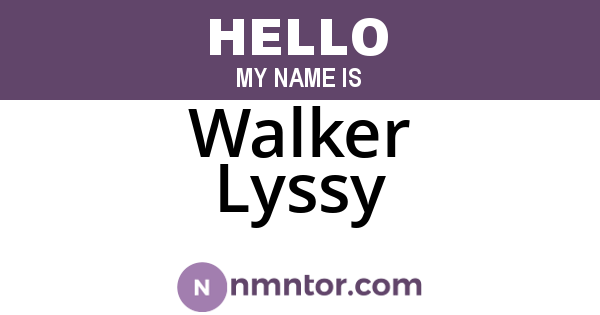 Walker Lyssy