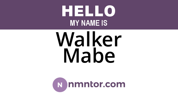 Walker Mabe