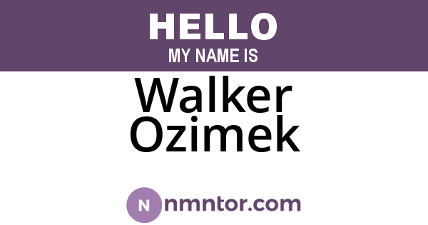 Walker Ozimek