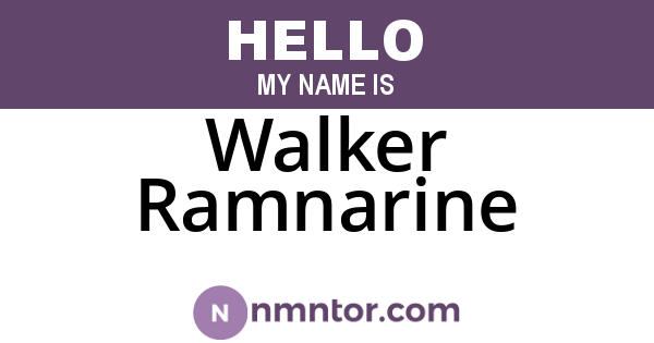 Walker Ramnarine