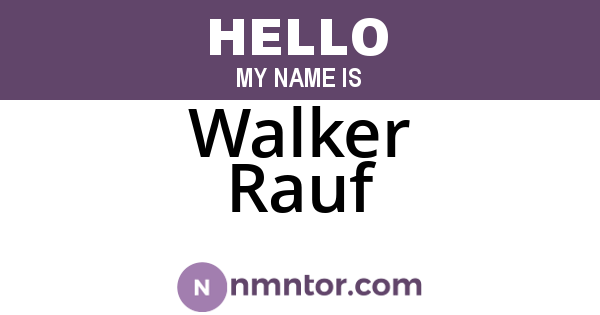 Walker Rauf