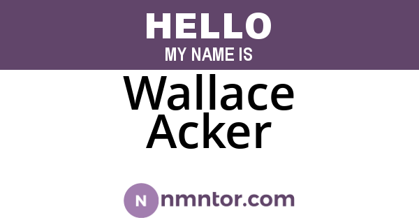 Wallace Acker