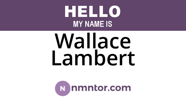 Wallace Lambert