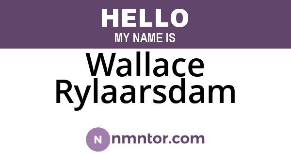 Wallace Rylaarsdam