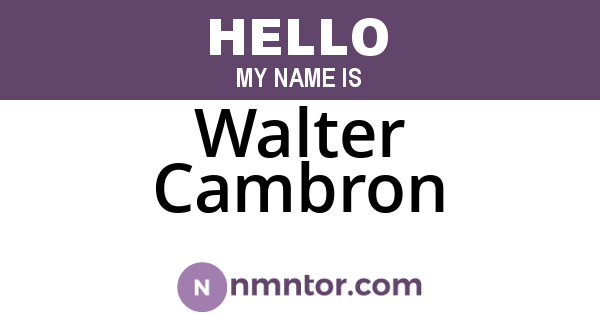 Walter Cambron