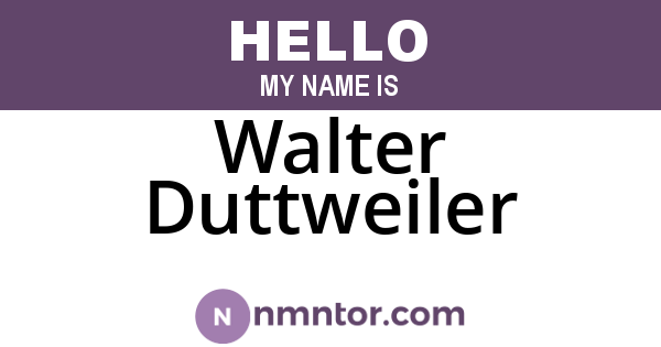 Walter Duttweiler