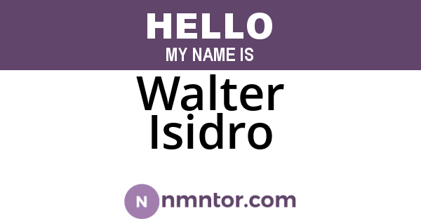 Walter Isidro