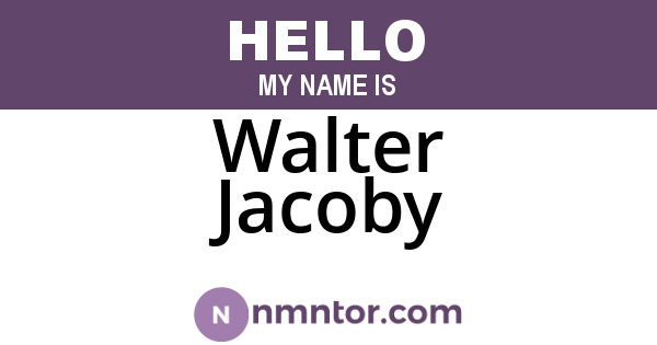 Walter Jacoby