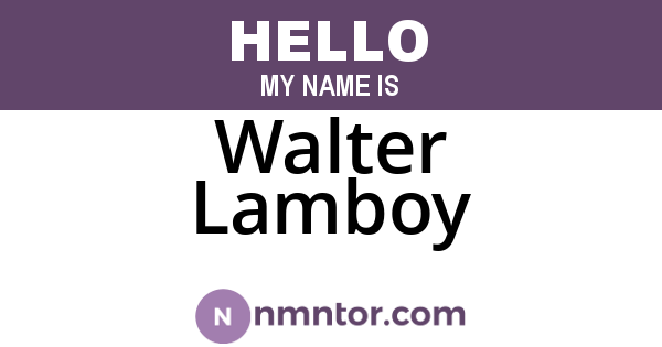Walter Lamboy