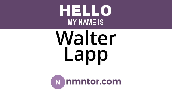 Walter Lapp