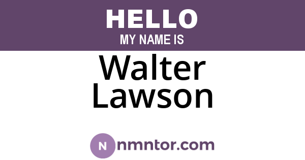 Walter Lawson