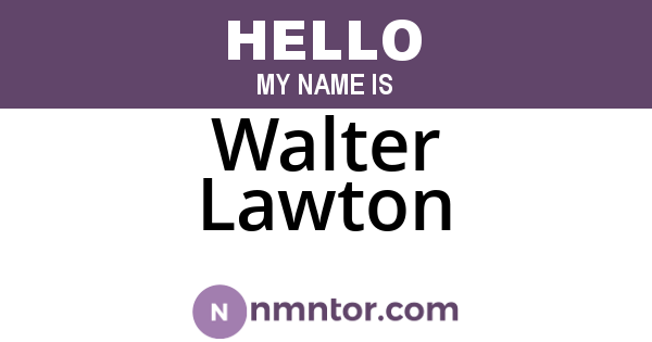 Walter Lawton