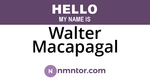 Walter Macapagal