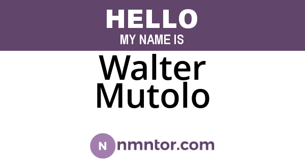 Walter Mutolo