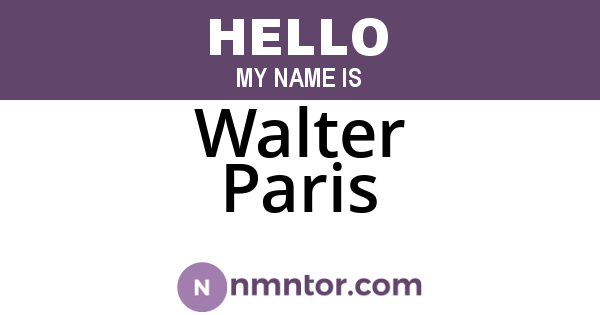 Walter Paris