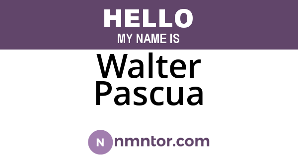 Walter Pascua