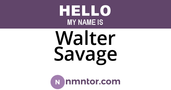 Walter Savage