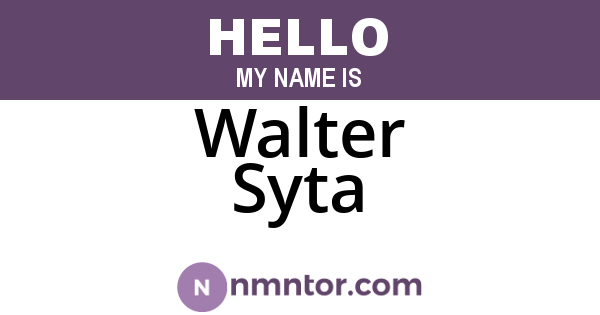 Walter Syta