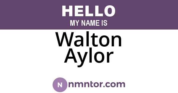 Walton Aylor