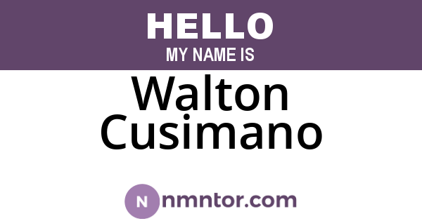 Walton Cusimano