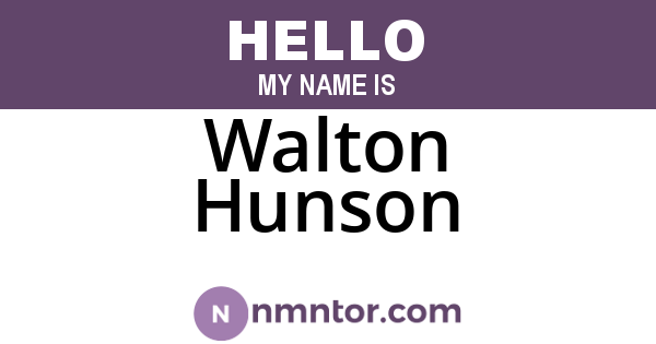 Walton Hunson
