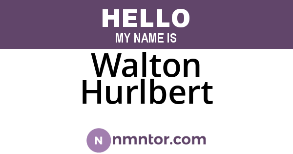 Walton Hurlbert