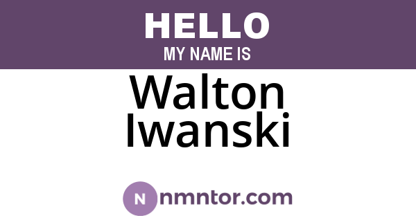 Walton Iwanski