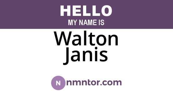 Walton Janis