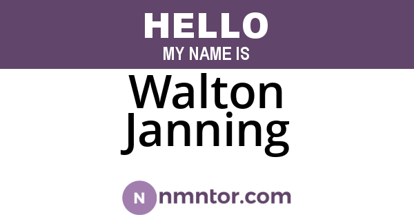 Walton Janning