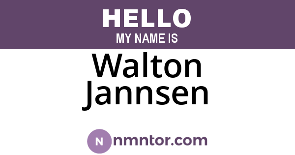 Walton Jannsen