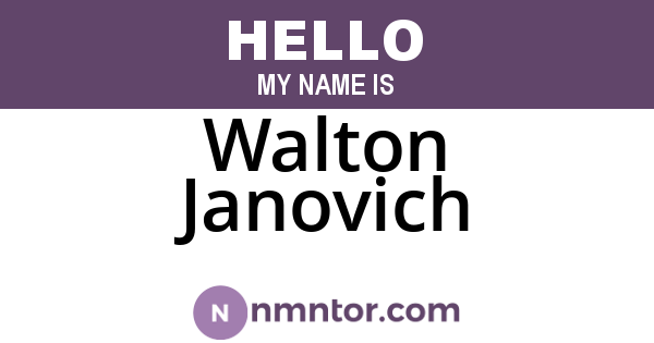 Walton Janovich