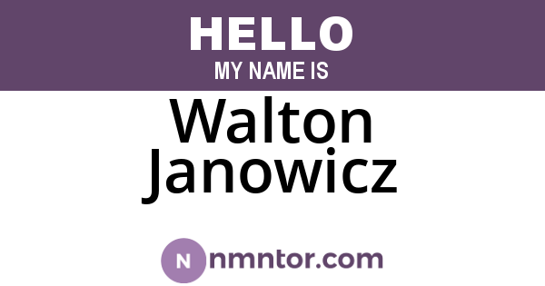 Walton Janowicz