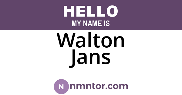 Walton Jans