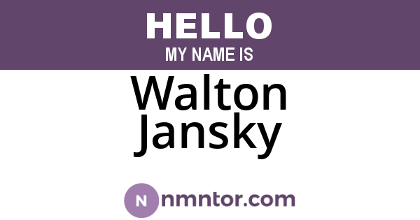 Walton Jansky