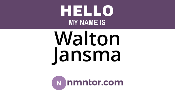 Walton Jansma